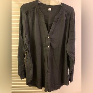 Old Navy Black Blouse Top Tunic, XL